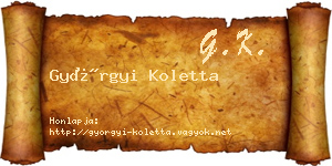 Györgyi Koletta névjegykártya