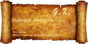 Györgyi Koletta névjegykártya